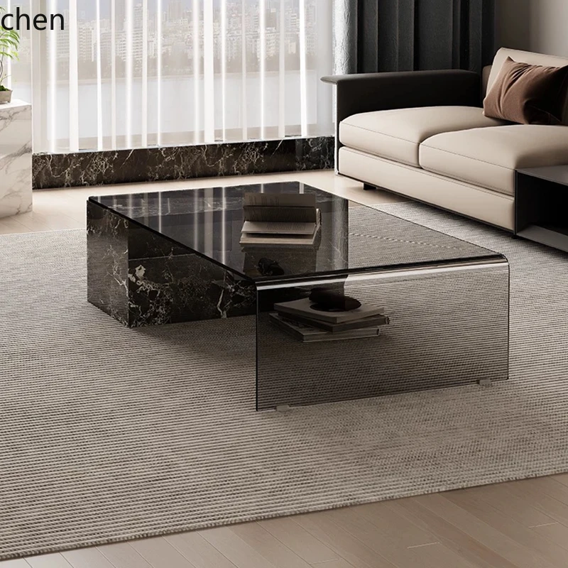 Coffee And Tea Glass - W5.19 Italienischer minimalistischer Wohnzimmer-Couchtisch, leichter Luxus,