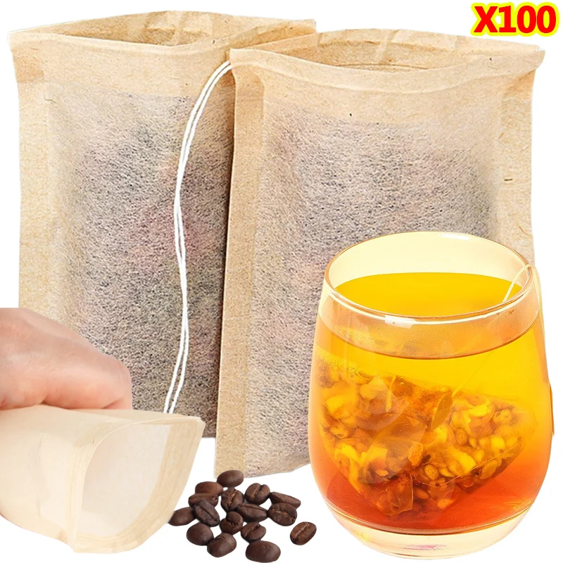 Coffee Leaves Tea - 100 Stück Teebeutel mit Kordelzugfilter, leere