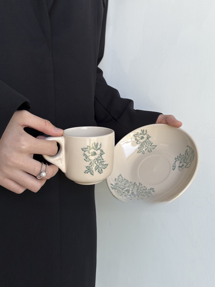 Coffee Leaves Tea - Limitierte Auflage Vintage Frühlingsgrüne Blatt-Keramik-Kaffeetasse Nachmittagstee-Wassertasse
