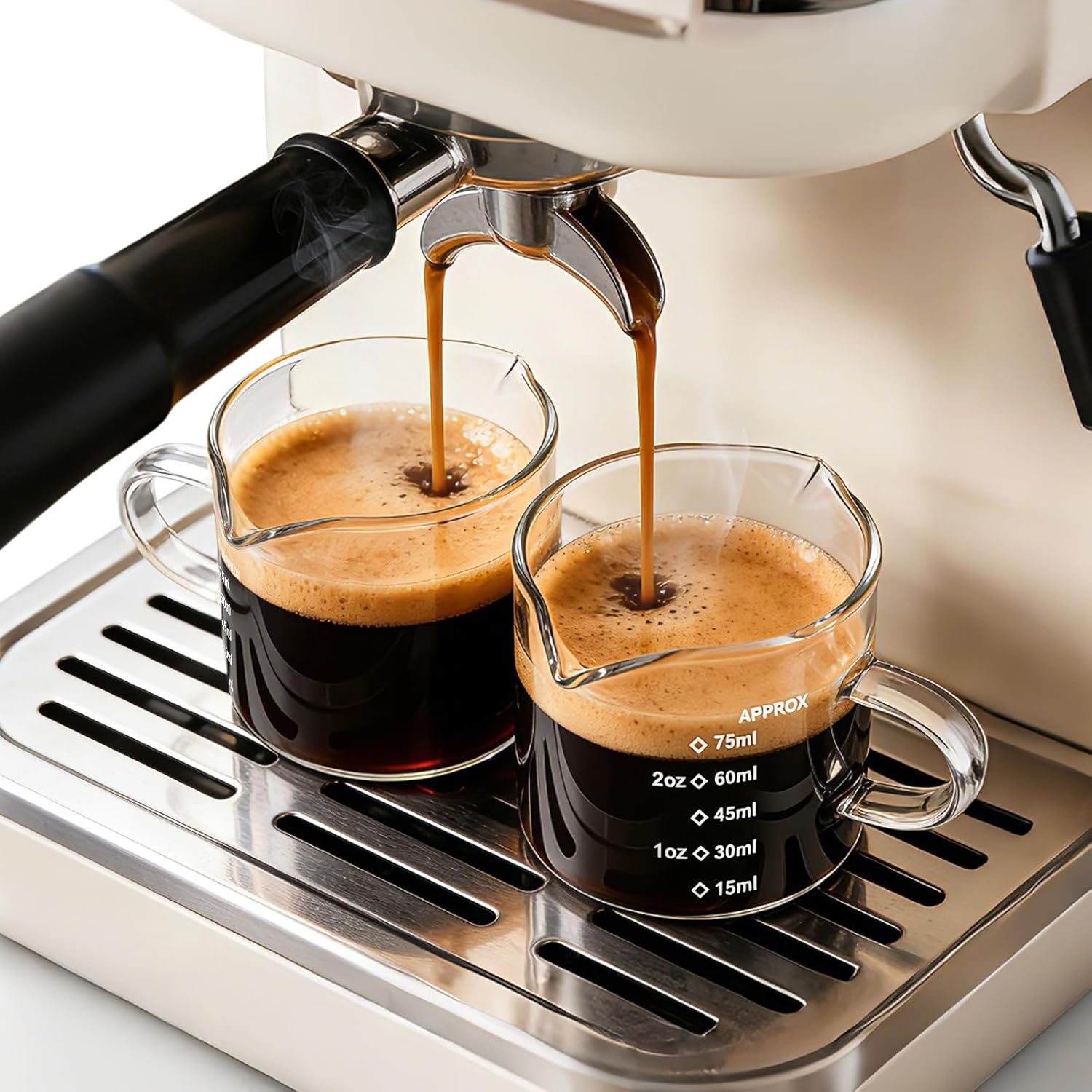 Coffee Bean Scale - 1/2 Stück Espressotassen 2,5oz Espresso-Messbecher 75ML