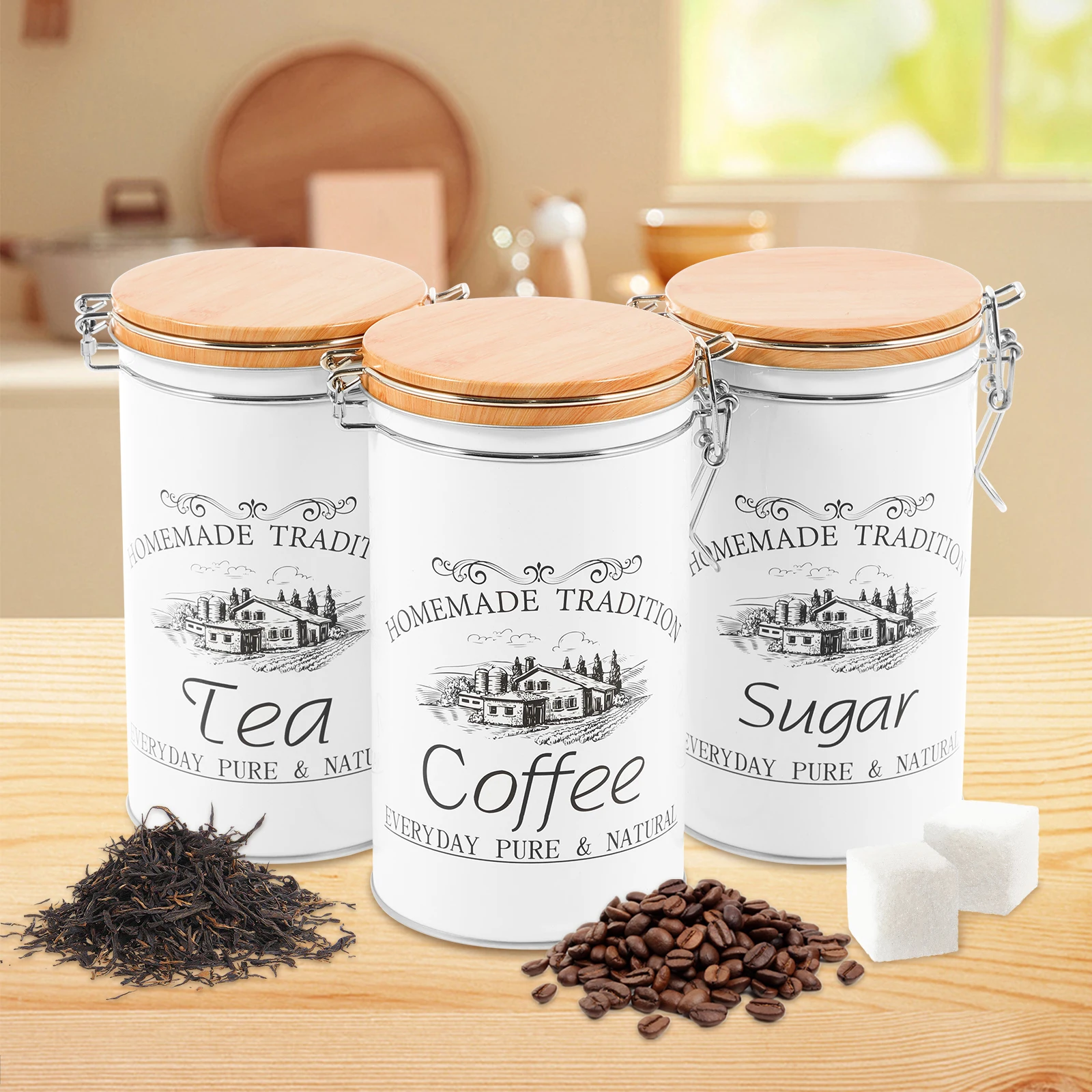 Coffee Tea Sugar Canisters - 3 Teile/satz Tee Kaffee Zucker Kanister