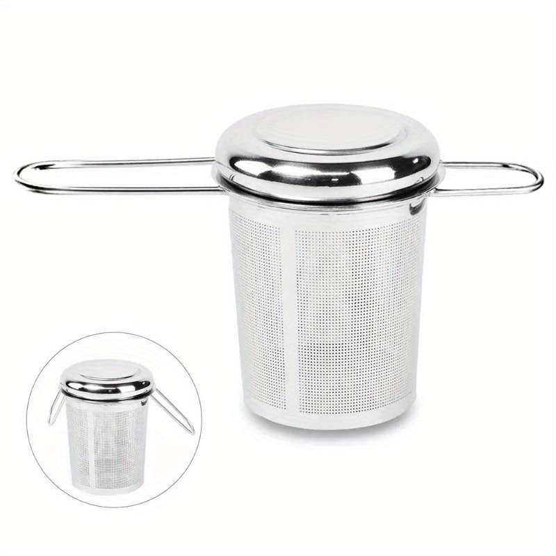 Coffee Leaves Tea - Edelstahl-Teefilter mit Deckel, wiederverwendbarer Tassenfilter für