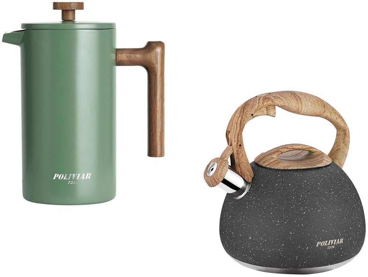 French Press Coffee & Tea - POLIVIAR 34 oz French Press Kaffeemaschine