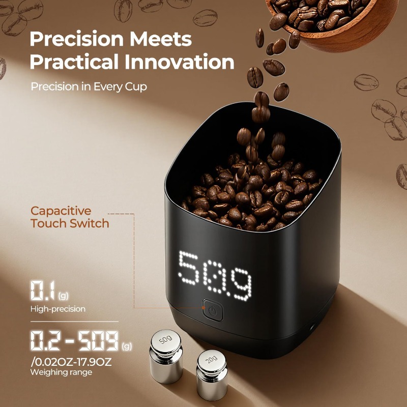 Coffee Bean Scale - Intelligenter Kaffee-Wiegbecher Elektronische Waage Präzise Dosierung