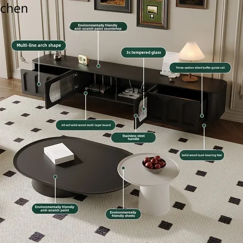 Coffee & Tea Garden Lincoln Menu - i5.15 Retro-TV-Schrank Couchtisch-Kombination Moderner Einfacher Wohnzimmer-Bodenschrank
