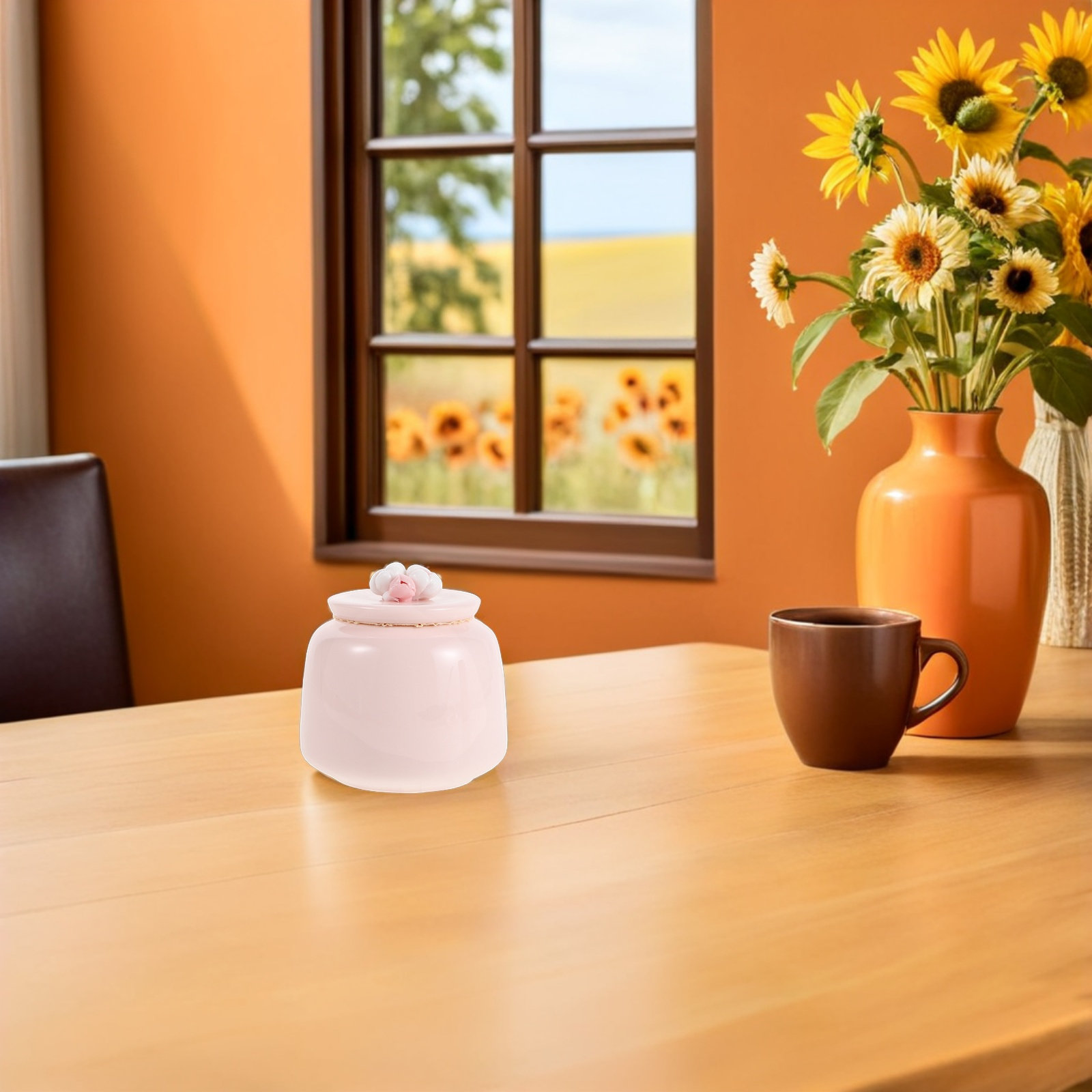 Coffee Tea Sugar Canisters - Keramik-Teedose in Rosa, luftdicht verschlossenes Porzellan-Aufbewahrungsgefäß