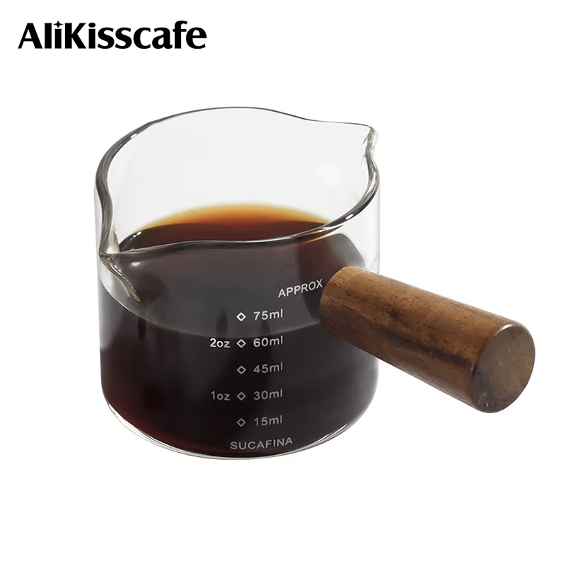 Coffee Bean Scale - Espressotasse Kaffee Messschnapsglas Extraktionskrug mit Skala