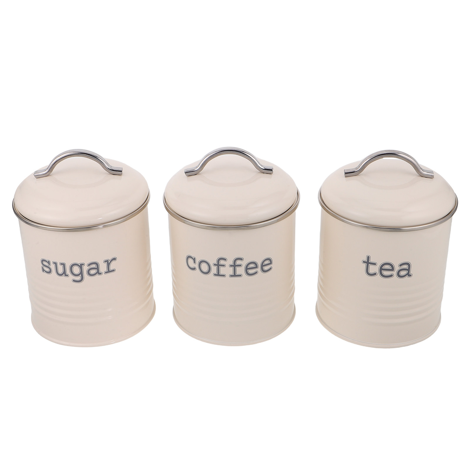 Coffee Tea Sugar Canisters - 3-teiliges Versiegeltes Kaffeebohnen-Behälterset Luftdichte Tee- und