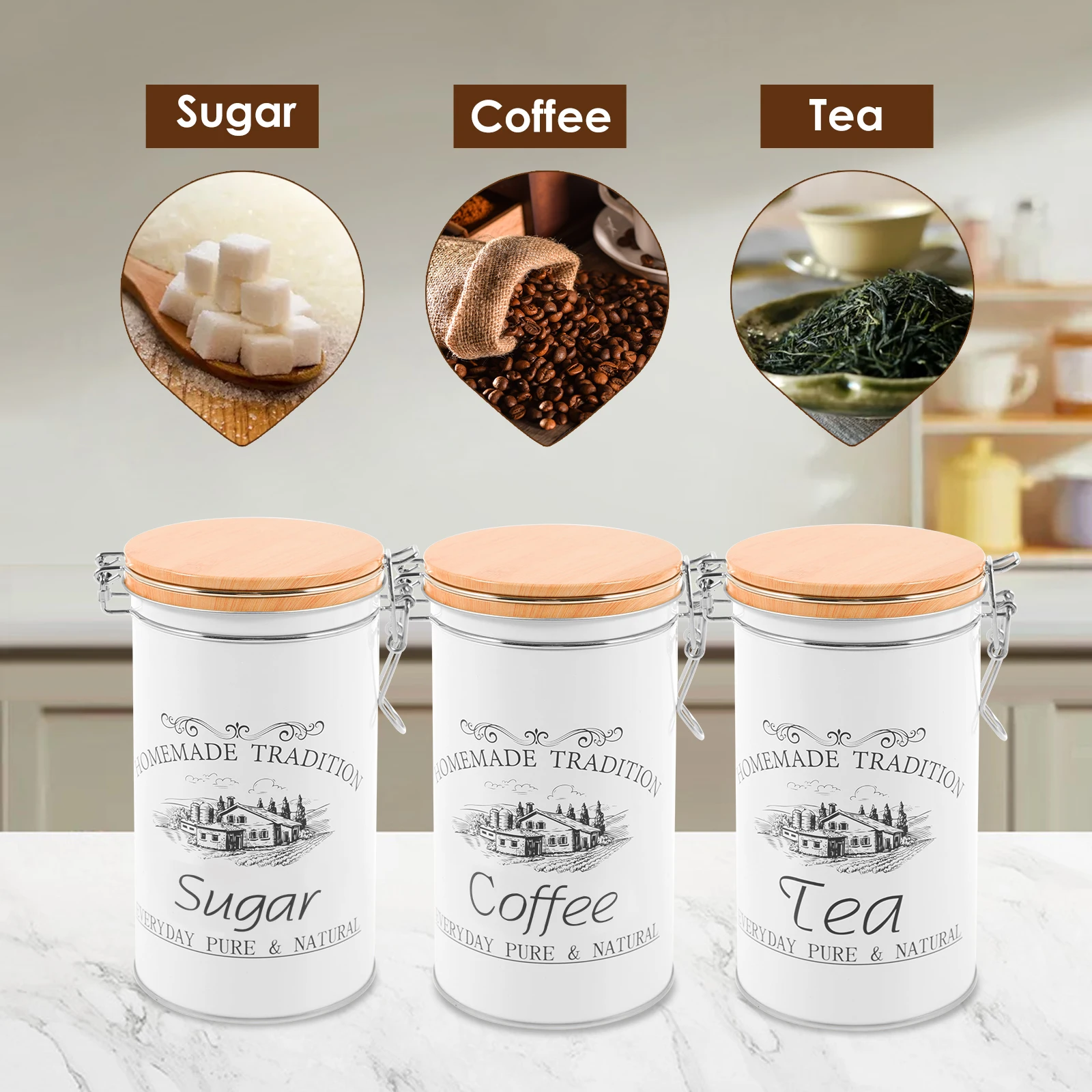 3 Teile/satz Tee Kaffee Zucker – Coffee Tea Sugar Canisters Bewertung und Preis