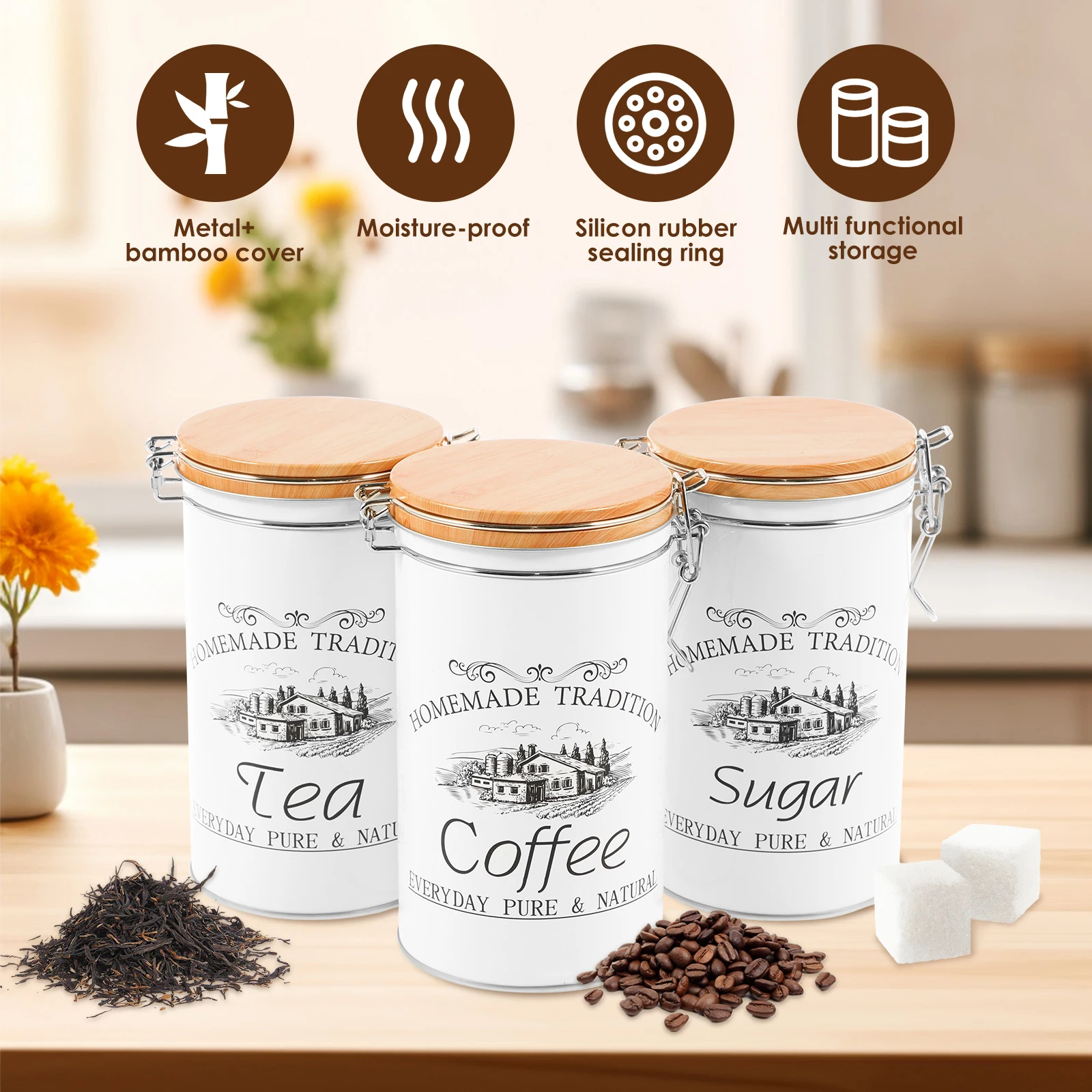 3 Teile/satz Tee Kaffee Zucker – Coffee Tea Sugar Canisters Bewertung und Preis