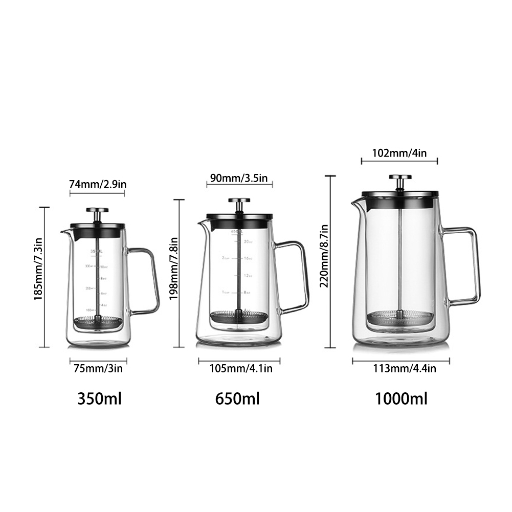 Doppelschichtiger französische – Coffee Tea Pots Bewertung und Preis