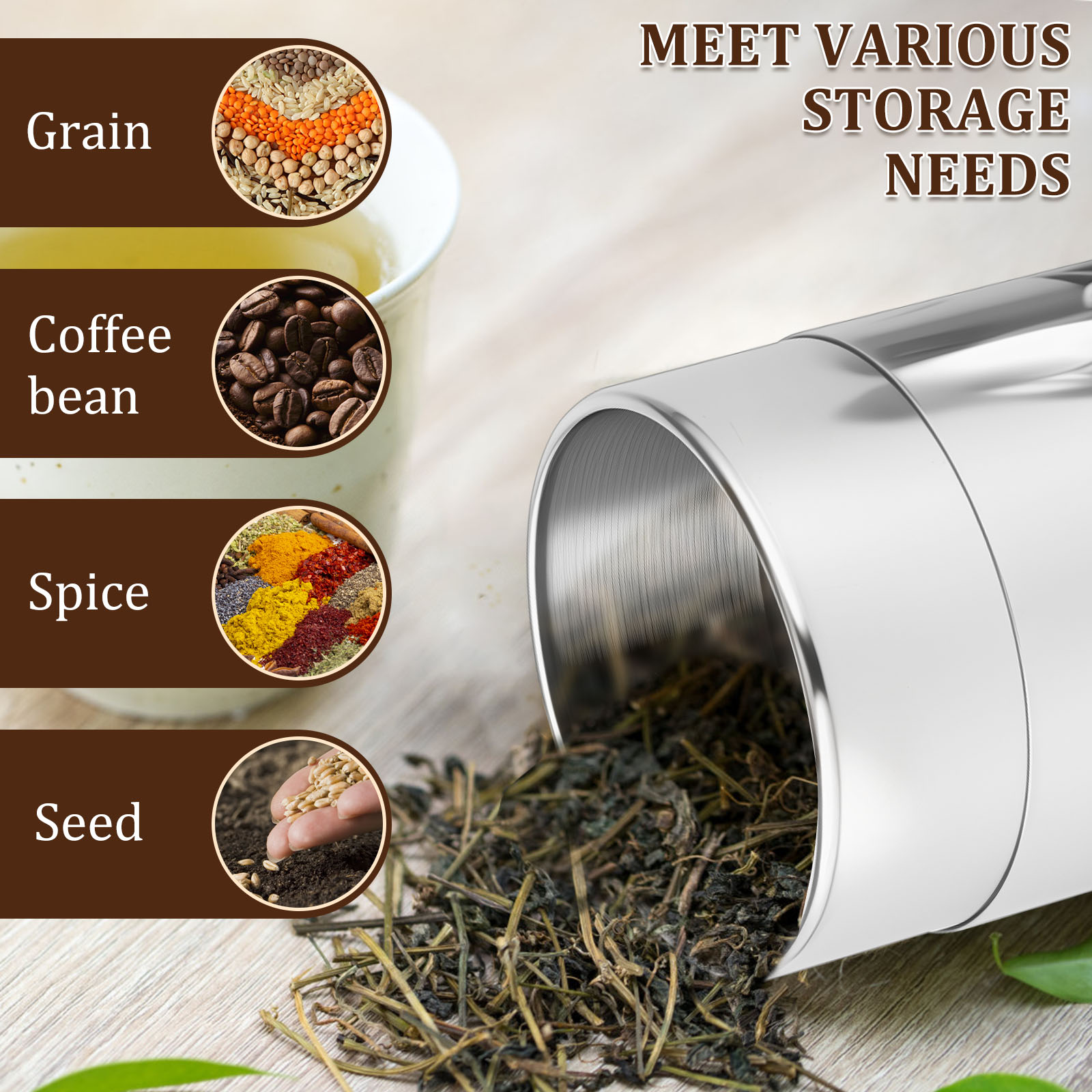 Edelstahl Tee Blatt Dosen Kani – Coffee Tea Sugar Canisters Bewertung und Preis