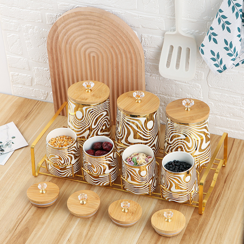 Set mit 7 farbig glasierten Ke – Coffee Tea Sugar Canisters Bewertung und Preis